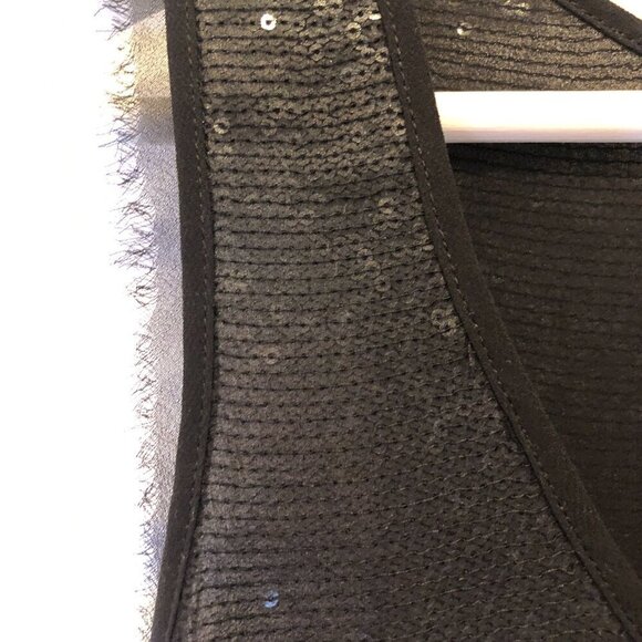 Diane Von Furstenberg DVF Sorcha Black Sparky Sequin Silk Tank Top Size P - Picture 5 of 7